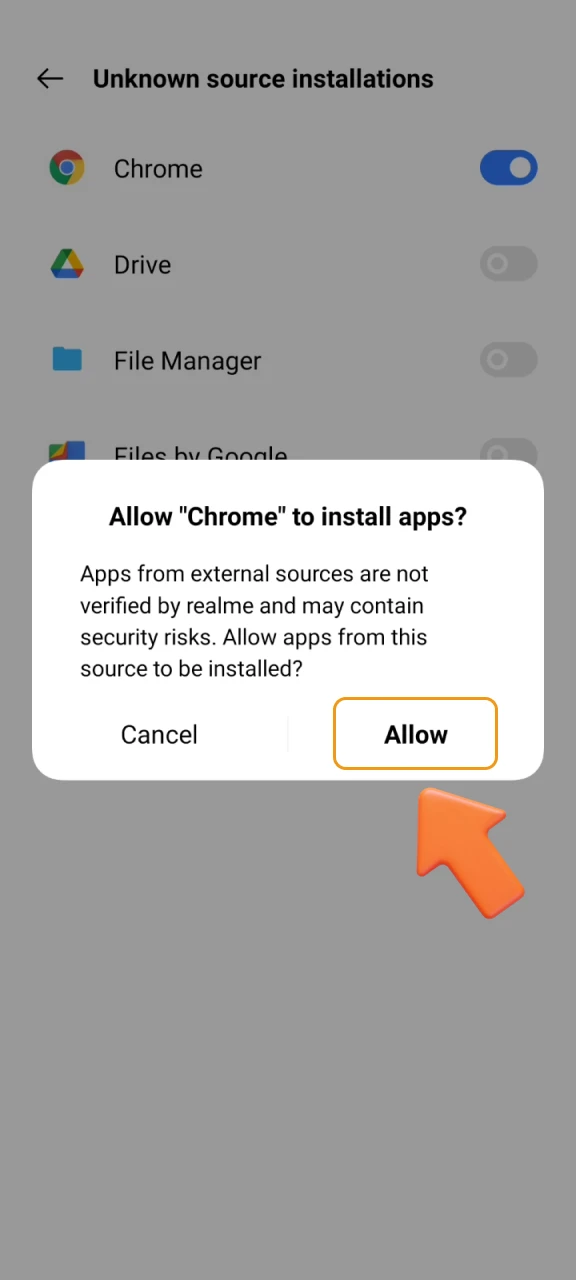Before installing Casinonic, please allow installation of applications from unknown sources.