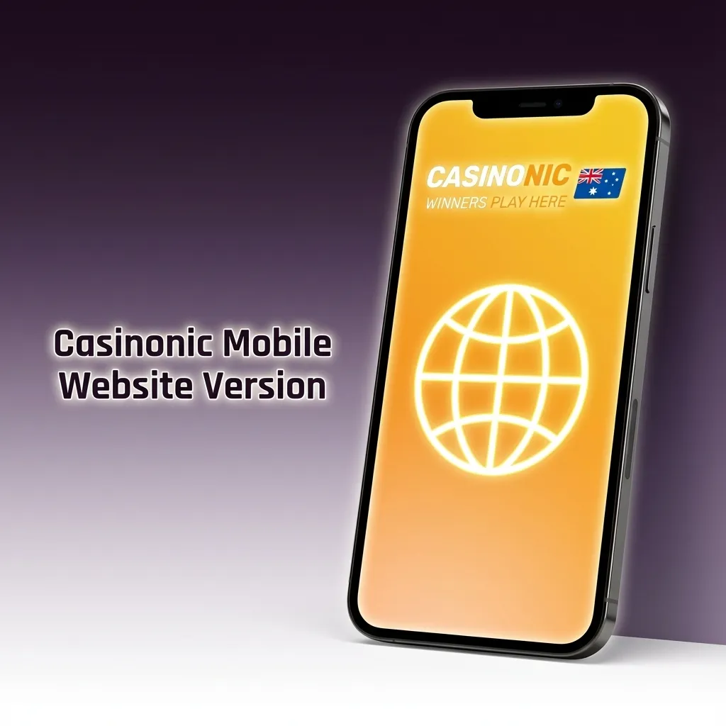 Smartphone displaying Casinonic mobile website interface for betting and casino games, highlighting no-download browser-based play