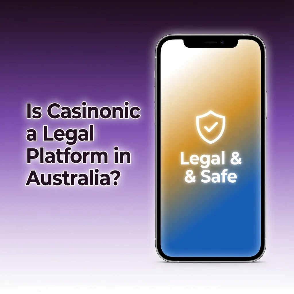 Graphic asking if Casinonic is legal in Australia, with text on offshore license, data security, and responsible gambling tools